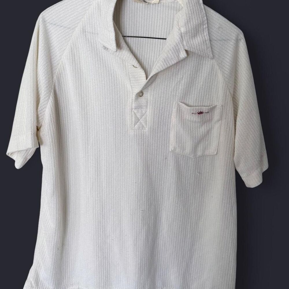American Vintage Paul Howard California Cream Terry Cloth Polo – Size M/L